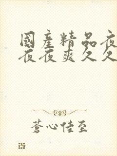 国产精品夜夜春夜夜爽久久小说