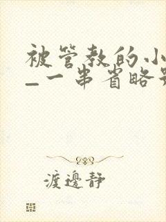 被管教的小美人_一串省略号_