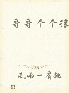 哥哥个个很狂野