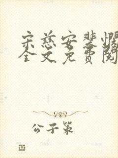 宋慈安裴悯小说全文免费阅读