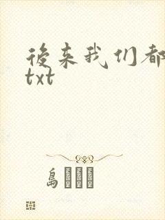 后来我们都哭了txt
