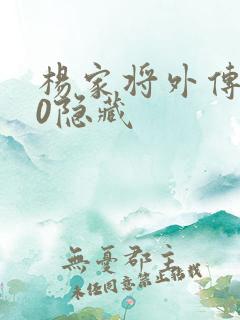 杨家将外传2.0隐藏