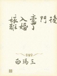 嫁入豪门后我又离婚了