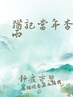 犹记当年杏花微雨