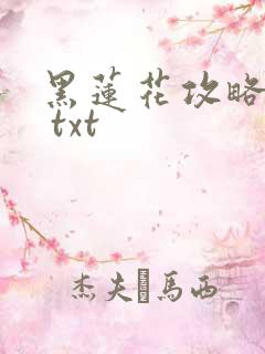 黑莲花攻略手册 txt
