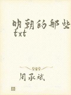 明朝的那些事儿 txt