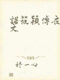 诺筱颖傅夜沉全文