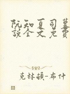 阮知夏司暮寒小说全文免费无弹窗