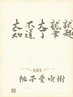 大不大试试不就知道了笔趣阁