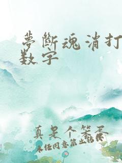 梦断魂消打三个数字