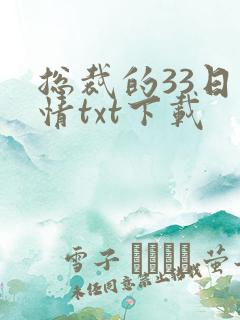 总裁的33日索情txt下载