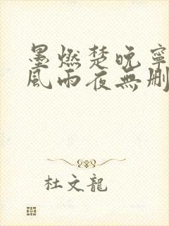 墨燃楚晚宁痴缠风雨夜无删减