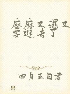 麻麻又湿又紧我要进去了