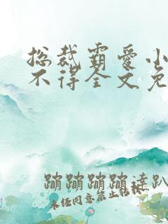 总裁霸爱小妻惹不得全文免费阅读