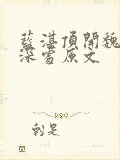 蓝湛顶开魏婴的深处原文