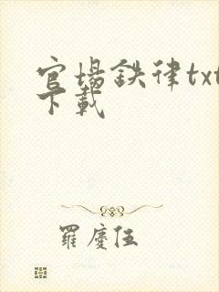 官场铁律txt下载