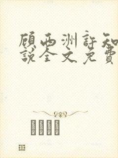 顾西洲许知意小说全文免费阅读