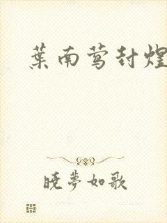 叶南莺封煜小说