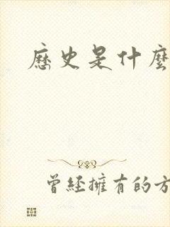 历史是什么玩意