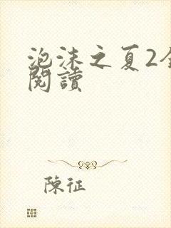泡沫之夏2全文阅读