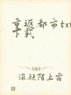 重返都市txt下载