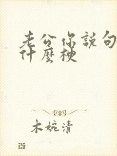 老公你说句话啊什么梗