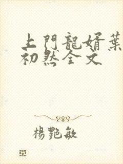 上门龙婿叶辰萧初然全文