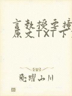 言教授要撞坏了原文TXT下载