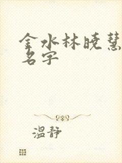 金水林晓慧小说名字