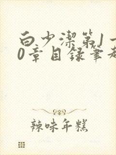 白少洁第1一40章目录笔趣阁