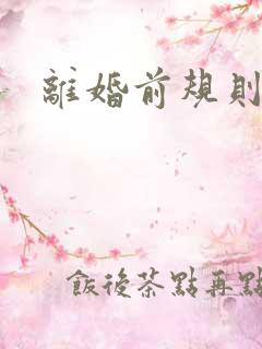 离婚前规则小说