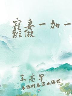 宠妻一加一老婆难做