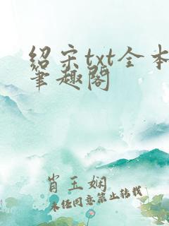 绍宋txt全本笔趣阁