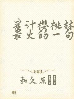 蜜汁樱桃林妙妙最火的一句