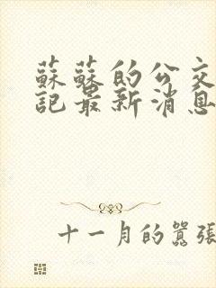 苏苏的公交车日记最新消息