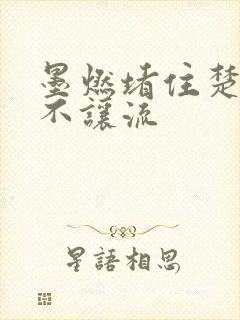 墨燃堵住楚晚宁不让流