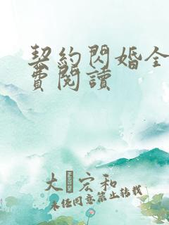 契约闪婚全文免费阅读