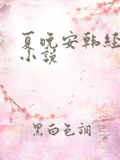 夏晚安韩经年的小说
