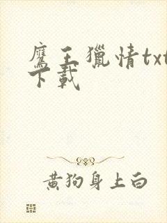 鹰王猎情txt下载