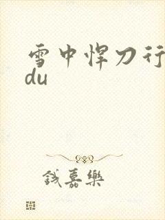 雪中悍刀行sodu