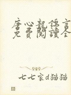 唐心龙锦言小说免费阅读全文