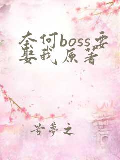 奈何boss要娶我原著
