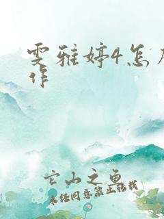 雯雅婷4怎么操作