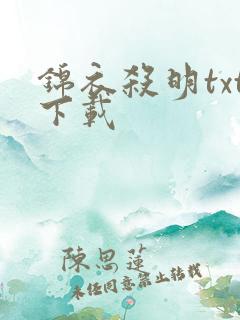 锦衣杀明txt下载