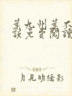 叶九州叶不悔小说免费阅读