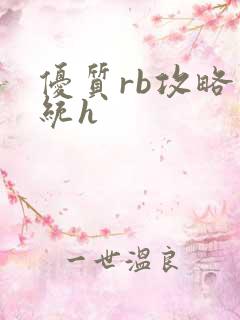 优质rb攻略系统h