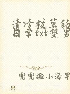 清冷校草的抹布日常txt双男主