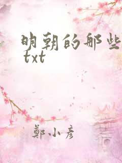 明朝的那些事儿 txt