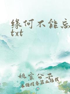缘何不能忘记你txt
