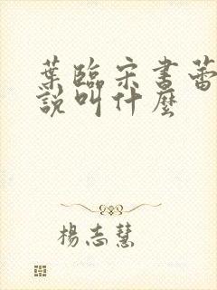 叶临宋书蕾的小说叫什么